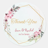 Floral bruiloft bruid en bruidegom dank u Stickers (Voorkant)
