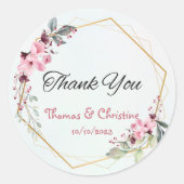 Floral bruiloft bruid en bruidegom dank u Stickers (Voorkant)