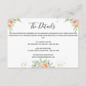 Floral bruiloft details bijvoegen goudschemering r informatiekaartje (Voorkant)