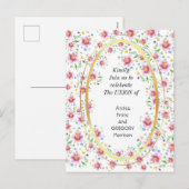 Floral bruiloft feestdagenkaart (Voorkant / Achterkant)