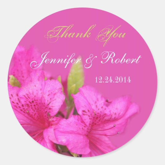Floral bruiloft gunst dank je stickers (Voorkant)