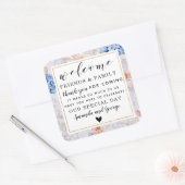 Floral bruiloft gunst gepersonaliseerd dank u vierkante sticker (Envelop)