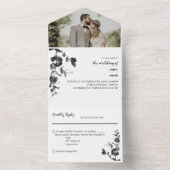 Floral bruiloft in één uitnodiging (Binnen)