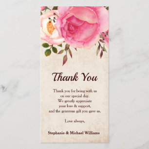 Floral bruiloft in Oostenrijk Bedankkaart