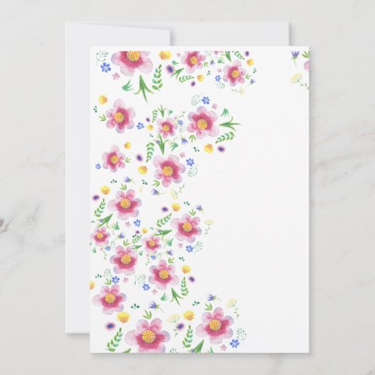 Floral bruiloft kaart (Achterkant)