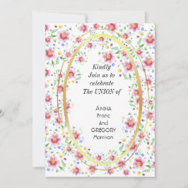 Floral bruiloft kaart
