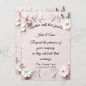 Floral bruiloft kaart (Voorkant / Achterkant)