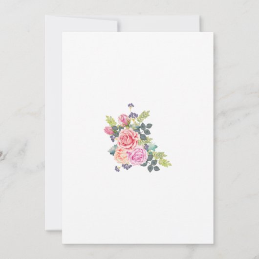 Floral bruiloft kaart (Achterkant)