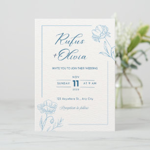 Floral bruiloft kaart