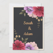 Floral bruiloft kaart (Voorkant)
