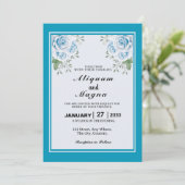 Floral bruiloft kaart (Staand voorkant)