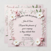 Floral bruiloft kaart (Voorkant / Achterkant)