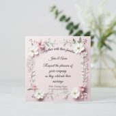 Floral bruiloft kaart (Staand voorkant)