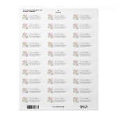 Floral bruiloft label Pinky Peach White Waterverf (Full Sheet)