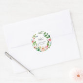 Floral Bruiloft Monogram Sticker / Label (Envelop)