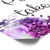 Floral bruiloft paars. Neem één poster (Hoek)