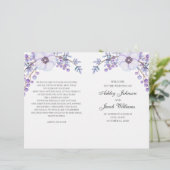 Floral bruiloft programma gevouwen. Paardenbloemen (Staand voorkant)