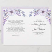 Floral bruiloft programma gevouwen. Paardenbloemen (Voorkant / Achterkant)