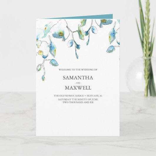 Floral bruiloft programma Sjablonen (Voorkant)