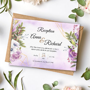 Floral bruiloft receptie kaart