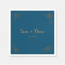  Floral bruiloft servetten