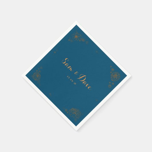  Floral bruiloft servetten (Hoek)