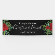 Floral bruiloft tussen zwarte en rode pony en Roos