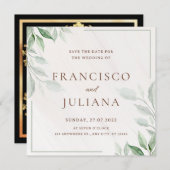 Floral bruiloft-uitnodigingskaart Opslaan datum Kaart (Voorkant / Achterkant)