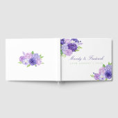Floral bruiloft ultra Violet Floral Waterverf Gastenboek (Volledig)