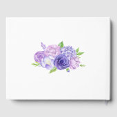 Floral bruiloft ultra Violet Floral Waterverf Gastenboek (Achterkant)