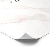 Floral bruiloft welkom heten Moderne roze Waterver Poster (Hoek)