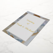 Floral bruiloft Witte en gouduitnodiging Folie Uitnodiging (Gedraaid)