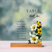 Floral bruiloft Zitting Grafiek Tafelnummer Acryl Bord (Neutraal)