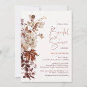 Floral Bruin Beige Herfst in Liefde Vrijgezellenfe Kaart (Voorkant)