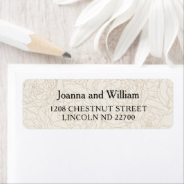 Floral bruin elegante bruiloft retour adreslabels etiket