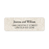 Floral bruin elegante bruiloft retour adreslabels etiket (Voorkant)