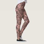 Floral, bruin, tijgerpatroon leggings (Rechts)