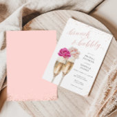 Floral Brunch & Bubble Bridal Shower Invitation Kaart