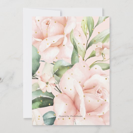 Floral Brunch en bubbelroze mimosa Kaart (Achterkant)