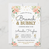 Floral Brunch en Bubble Peony Gold Vrijgezellenfee Kaart (Voorkant)