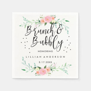 Floral Brunch en Bubbly Vrijgezellenfeest servet