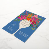 Floral Brunch wijnglas Vrijgezellenfeest Folie Uitnodiging (Gedraaid)