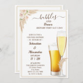 Floral Bubbles en Breedparen Shower Invitation Kaart (Voorkant / Achterkant)