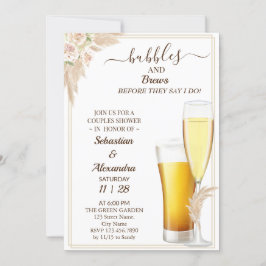 Floral Bubbles en Breedparen Shower Invitation Kaart
