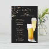 Floral Bubbles en Breedparen Shower Invitation Kaart (Staand voorkant)