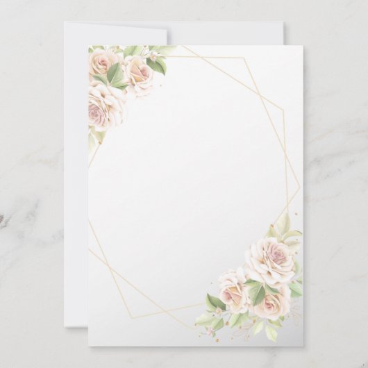 Floral Bubbles en Breedparen Shower Invitation Kaart (Achterkant)