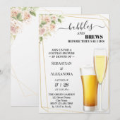 Floral Bubbles en Breedparen Shower Invitation Kaart (Voorkant / Achterkant)
