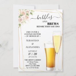 Floral Bubbles en Breedparen Shower Invitation Kaart