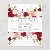 Floral budget blush Pink Burgundy Waterverf (Voorkant)