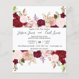 Floral budget blush Pink Burgundy Waterverf